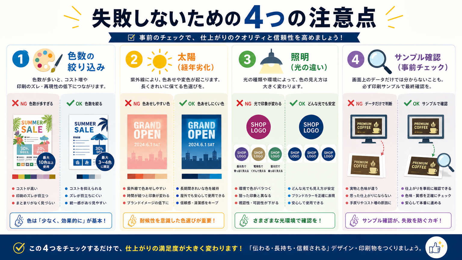 色と素材の組み合わせで失敗しないための注意点